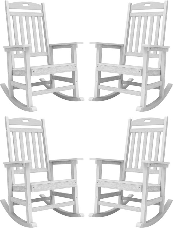 YEFU Outdoor Rocking Chair Oversized,Seat Depth 22",Backrest Height 31",Patio Poly Wide Rocker Chair with 380lbs Weight Capacity,Weather Resistant,for Lawn, Porch, Backyard, Indoor and Garden(Black) - Image 30