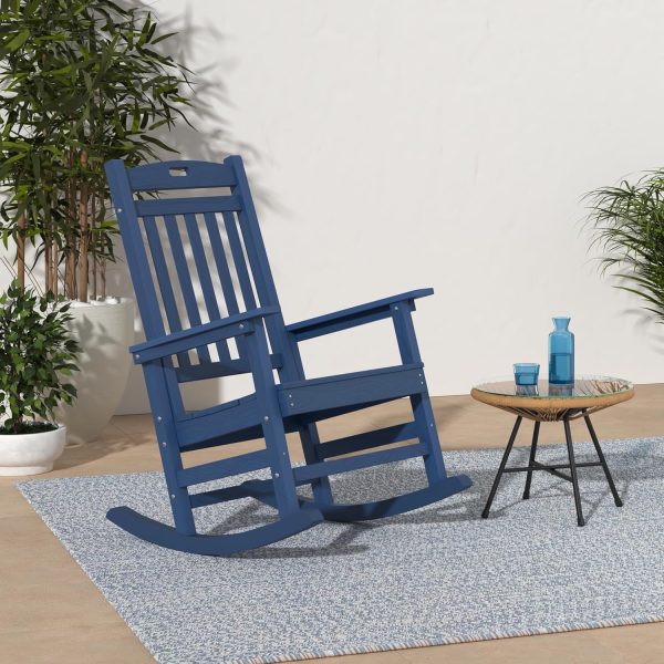 YEFU Outdoor Rocking Chair Oversized,Seat Depth 22",Backrest Height 31",Patio Poly Wide Rocker Chair with 380lbs Weight Capacity,Weather Resistant,for Lawn, Porch, Backyard, Indoor and Garden(Black) - Image 38