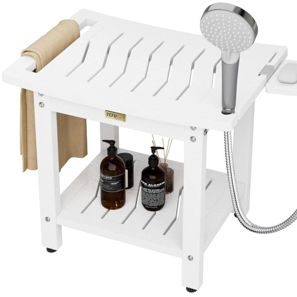 YEFU Shower Chair for Inside Shower: Waterproof/No Maintenance - Shower Stool with Shelf & Handle Weight 400 LBS - Use for Bathrooms/Outdoor - Non-Slip Easy Assemble Bench for Adult/Elderly/Black - Image 8