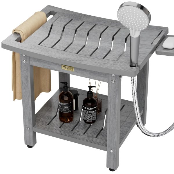YEFU Shower Chair for Inside Shower: Waterproof/No Maintenance - Shower Stool with Shelf & Handle Weight 400 LBS - Use for Bathrooms/Outdoor - Non-Slip Easy Assemble Bench for Adult/Elderly/Black - Image 15