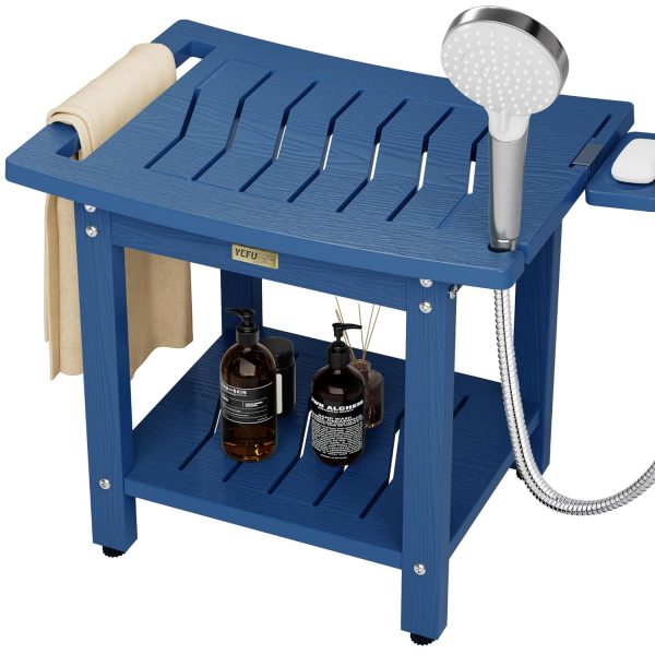 YEFU Shower Chair for Inside Shower: Waterproof/No Maintenance - Shower Stool with Shelf & Handle Weight 400 LBS - Use for Bathrooms/Outdoor - Non-Slip Easy Assemble Bench for Adult/Elderly/Black - Image 22