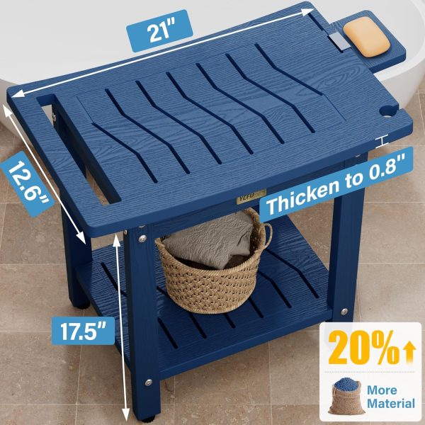 YEFU Shower Chair for Inside Shower: Waterproof/No Maintenance - Shower Stool with Shelf & Handle Weight 400 LBS - Use for Bathrooms/Outdoor - Non-Slip Easy Assemble Bench for Adult/Elderly/Black - Image 23