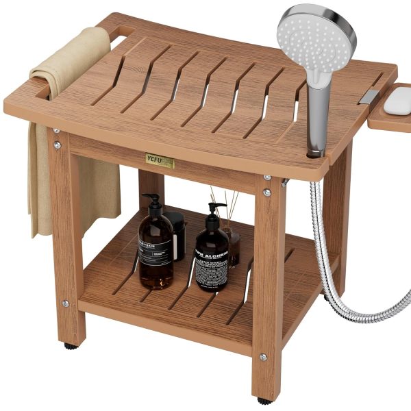 YEFU Shower Chair for Inside Shower: Waterproof/No Maintenance - Shower Stool with Shelf & Handle Weight 400 LBS - Use for Bathrooms/Outdoor - Non-Slip Easy Assemble Bench for Adult/Elderly/Black - Image 36