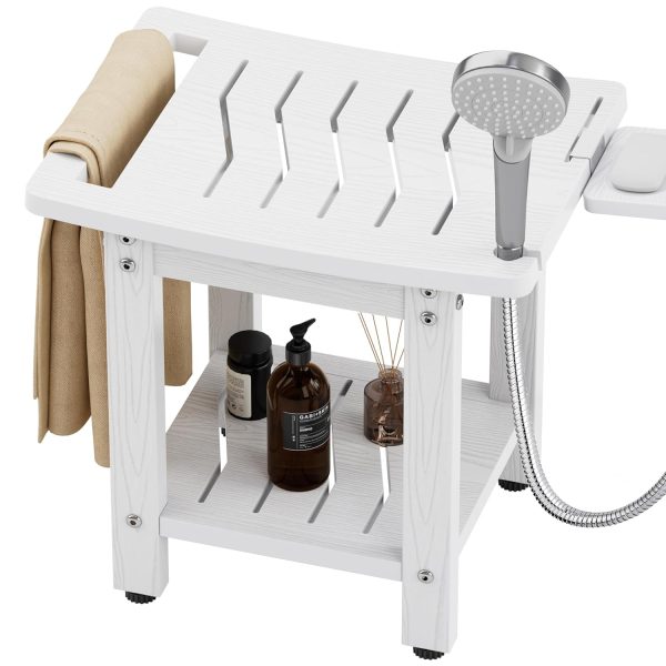YEFU Shower Chair for Inside Shower: Waterproof/No Maintenance - Shower Stool with Shelf & Handle Weight 400 LBS - Use for Bathrooms/Outdoor - Non-Slip Easy Assemble Bench for Adult/Elderly/Black - Image 50
