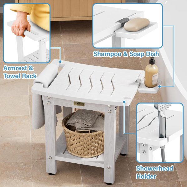 YEFU Shower Chair for Inside Shower: Waterproof/No Maintenance - Shower Stool with Shelf & Handle Weight 400 LBS - Use for Bathrooms/Outdoor - Non-Slip Easy Assemble Bench for Adult/Elderly/Black - Image 51