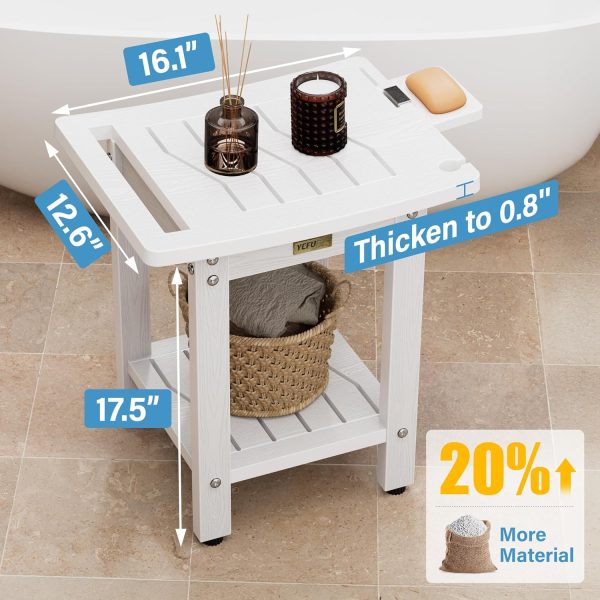 YEFU Shower Chair for Inside Shower: Waterproof/No Maintenance - Shower Stool with Shelf & Handle Weight 400 LBS - Use for Bathrooms/Outdoor - Non-Slip Easy Assemble Bench for Adult/Elderly/Black - Image 52