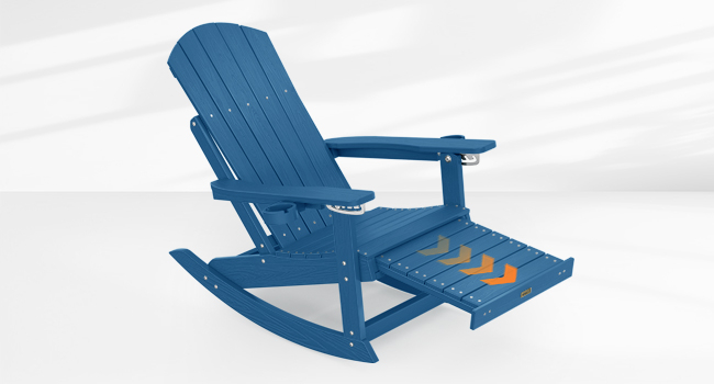 Adirondack Chair with Retractable Ottoman